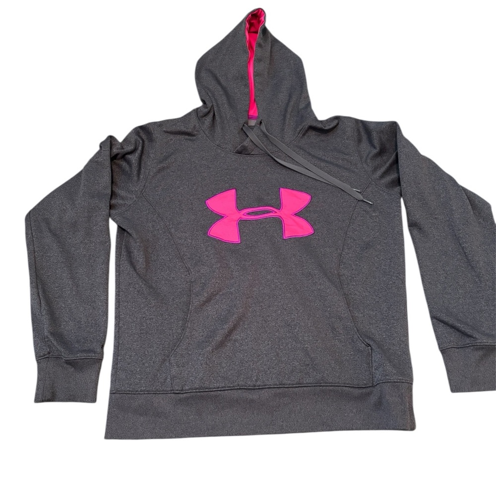 Under Armour Gray Hoodie with Pink Logo